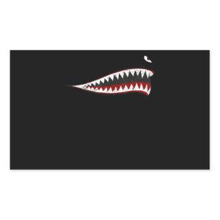 Flying Tigers Shark Mouth - Gifts For Shark Lover Rectangular Sticker