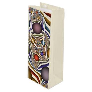 Flying Up Colorful Modern Abstract Fractal Art Wine Gift Bag