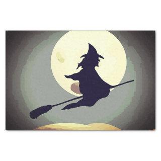 Flying Witch  with full moon Tissue Paper
