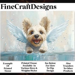 Flying Yorkie Puppy Dog With Wings AU9 Decoupage Tissue Paper