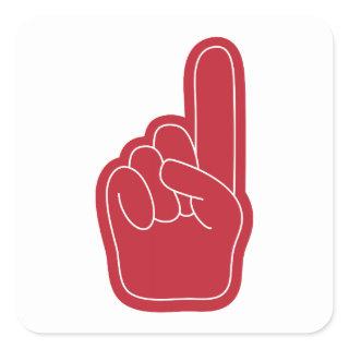 Foam Finger Square Sticker