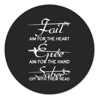 Foil Epee Saber Fencing Sword Definition Fencer Classic Round Sticker