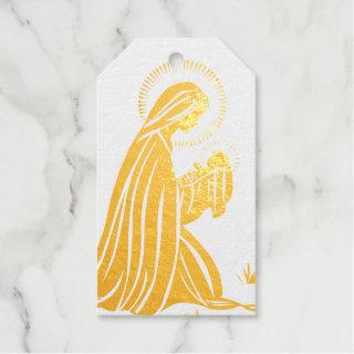 Foil Gift Tag MADONNA AND CHILD