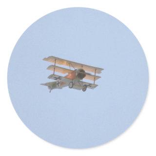 Fokker Tri-plane - Replica Of Red Baron Classic Round Sticker
