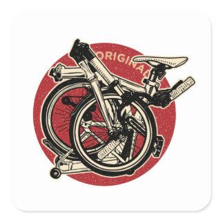 Folding Bike Square Sticker