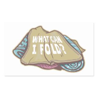 Folding clothes, laundry day rectangular sticker