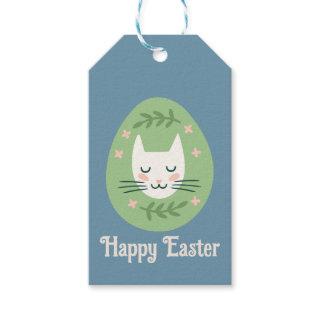 Folk Art Easter Egg Cat Gift Tags
