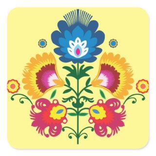 💛💚💙 Folk composition Square Sticker