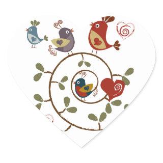 Folkart Birds Heart Sticker