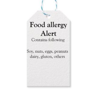 Food allergy alert add name text food items invita gift tags