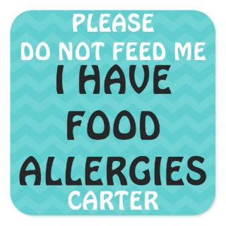 Food Allergy Alert Do Not Feed Stickers