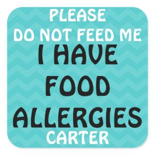 Food Allergy Alert Do Not Feed Stickers