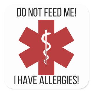 Food allergy stickers for daycare or school