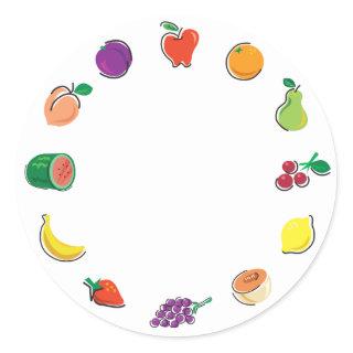 Food For Thought_Totally Fruity_Circle of Citrus Classic Round Sticker