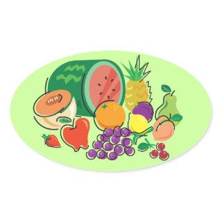 Food For Thought_Totally Fruity_Cornucopia Oval Sticker