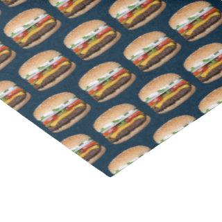 Food Themed Cheese BBQ Grilled Hamburger Foodie Tissue Paper