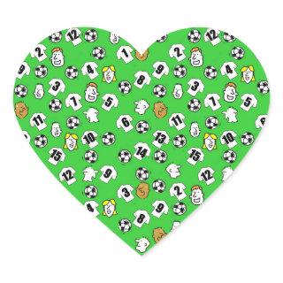 Football Design with White Shirts Heart Sticker