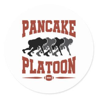Football Offensive Lineman Pancake Platoon Classic Round Sticker