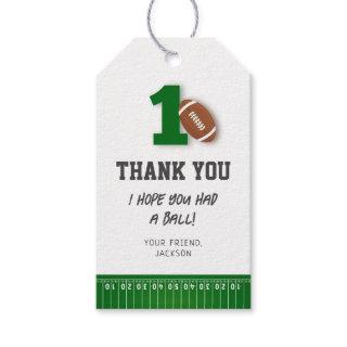 Football Theme First Year Down Birthday Thank You Gift Tags
