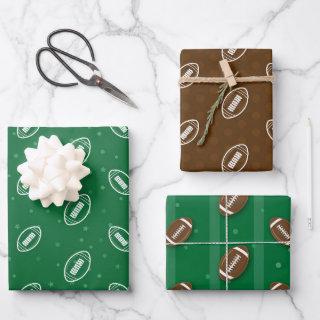 Football Toss Design Green Brown and White  Sheets