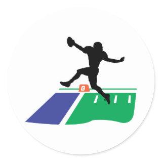 football touchdown vector graphic classic round sticker