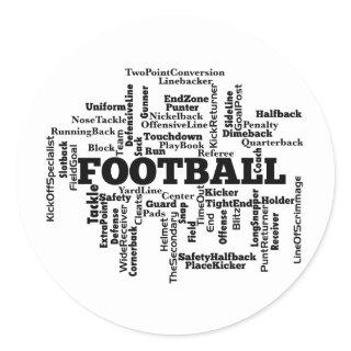 Football Word Cloud Classic Round Sticker