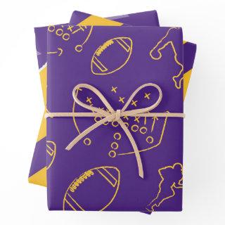 Football s - Purple and Yellow  Sheets