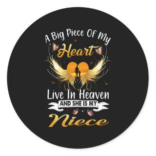 For Aunt Uncle Loved Missed Niece In Heaven Miss M Classic Round Sticker