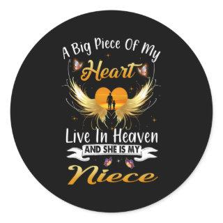 For Aunt Uncle Loved Missed Niece In Heaven Miss M Classic Round Sticker