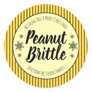 For Christmas Peanut Brittle Classic Round Sticker