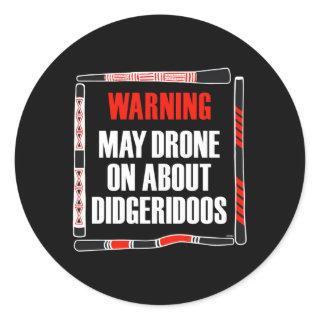 For Didgeridoo Player Yidaki Didjeridu Didge Geek Classic Round Sticker