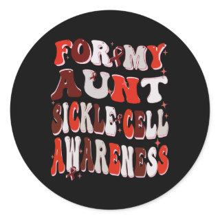 For My Aunt Sickle Cell Awareness World Sickle Cel Classic Round Sticker