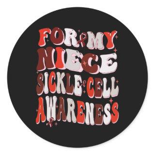 For My Niece Sickle Cell Awareness World Sickle Ce Classic Round Sticker