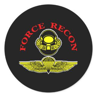 Force Recon Diver Jumpblack Classic Round Sticker