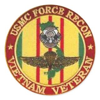 FORCE RECON VIETNAM VETERAN CLASSIC ROUND STICKER