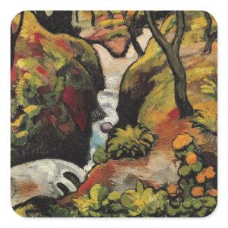 Forest Brook by August Macke Vintage Expressionism Square Sticker