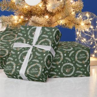 Forest Green Longhorn Bull in Christmas Wreath