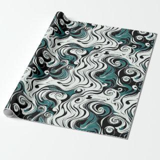 Forest Green Weird Abstract Spiral Hypnotic Art