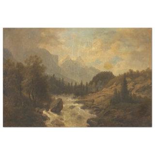 Forest Landscape Scene (by Josef Kriehuber) Tissue Paper