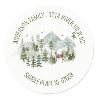 Forest Mountains | New Home Address Label Sticker