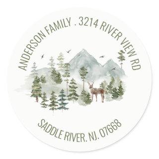 Forest Mountains | New Home Address Label Sticker