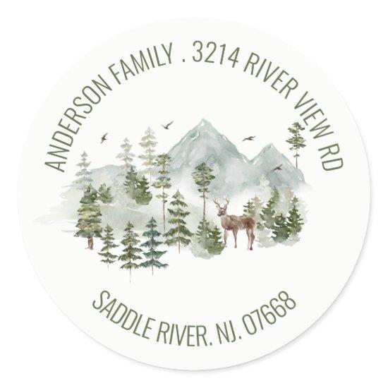 Forest Mountains | New Home Address Label Sticker