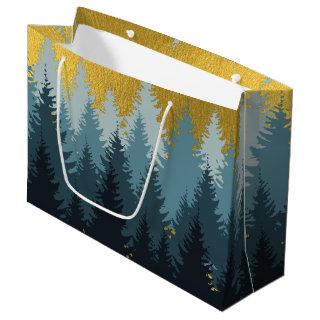 Forest Trees Golden Landscape   Large Gift Bag