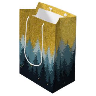 Forest Trees Golden Landscape Medium Gift Bag