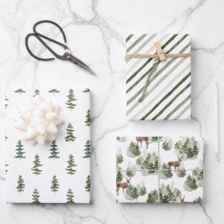 Forest watercolor theme patterns  sheets