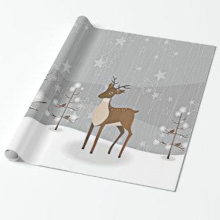 Forest Winter Wonderland Birds and Deer