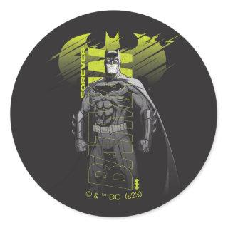 Forever Batman Power Up Character Art Classic Round Sticker