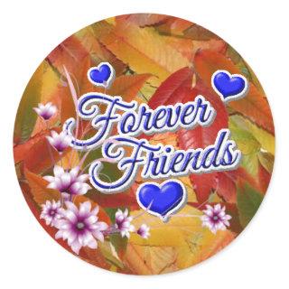 forever friends designs classic round sticker