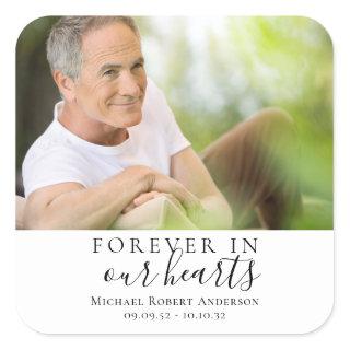 Forever in Our Hearts Photo Sympathy Memorial Square Sticker