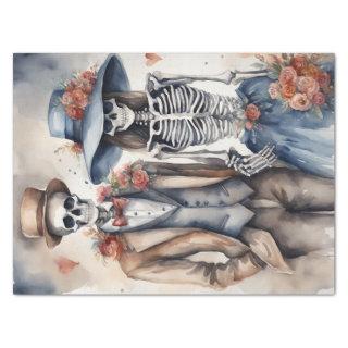 Forevermore: Skeleton Married Couple Decoupage   Tissue Paper
